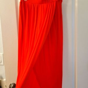 Orange cotton wrap skirt